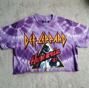Def Leppard Hysteria Purple Crop Top Size M